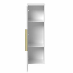 Aveli 1200 X 350mm Fluted Wall Mounted Tall Bathroom Cabinet Storage Cupboard White - thumbnail 5