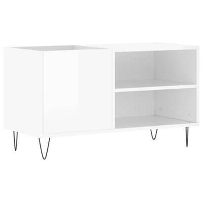 Berkfield Industrial Record Cabinet High Gloss White 85X38X48 Cm Engineered Wood