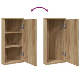 Vidaxl Corner Bathroom Mirror Cabinet Oak 30X24X60 Cm - thumbnail 7