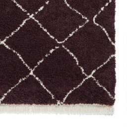 Purple Geometric Shaggy Rug, Stain-Resistant 45mm Pile Modern Rug For Bedroom, Living Room, & Dining Room-60Cm X 230Cm (Runner) - thumbnail 6