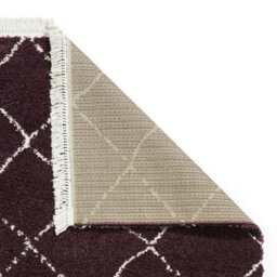 Purple Geometric Shaggy Rug, Stain-Resistant 45mm Pile Modern Rug For Bedroom, Living Room, & Dining Room-60Cm X 230Cm (Runner) - thumbnail 5