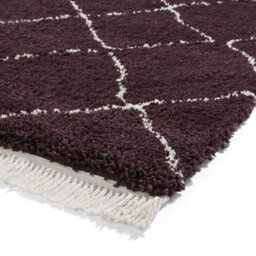 Purple Geometric Shaggy Rug, Stain-Resistant 45mm Pile Modern Rug For Bedroom, Living Room, & Dining Room-60Cm X 230Cm (Runner) - thumbnail 7
