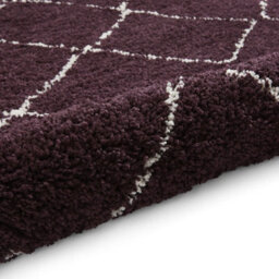 Purple Geometric Shaggy Rug, Stain-Resistant 45mm Pile Modern Rug For Bedroom, Living Room, & Dining Room-60Cm X 230Cm (Runner) - thumbnail 3