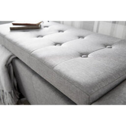 Grey Storage Bench Blanket Box Window Pouffe Living Room - thumbnail 4
