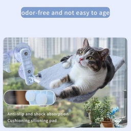 Xample Cat Window Bed, Cordless Folding Cat Window Perch, Cat Window Hammock Wall With 4 Suction Cups, Sturdy Setal(Medium (30 X 45Cm) - thumbnail 3