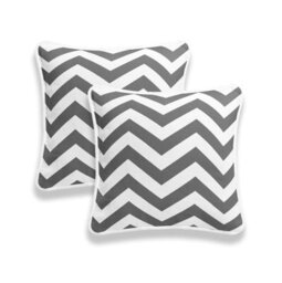 Chilimilii Chevron Cushion Covers 100% Cotton Zigzag Style Home Sofa Decor Zip Covers 45X45Cm Pack Of 2 - thumbnail 1