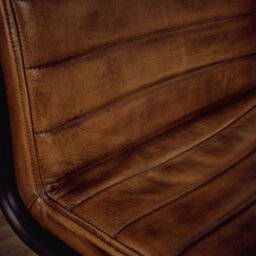 Elm Home And Products Real Genuine Leather Kitchen Café Bar Stool With Back Tan Brown Fully Assembled - thumbnail 7