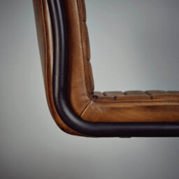 Elm Home And Products Real Genuine Leather Kitchen Café Bar Stool With Back Tan Brown Fully Assembled - thumbnail 5