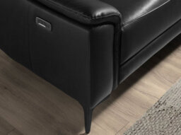 Angel Cerda Modern Black Leather Right Chaise Longue Sofa For Ultimate Relaxation - thumbnail 4