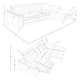 Angel Cerda Modern Black Leather Right Chaise Longue Sofa For Ultimate Relaxation - thumbnail 7