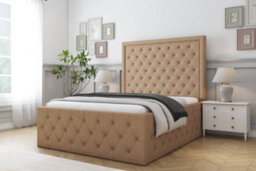 "Sloomy Vienna Latte Dumfries Bed Frame With Mattress With 50"" Upholstered Headboard 6' Super King" - thumbnail 2