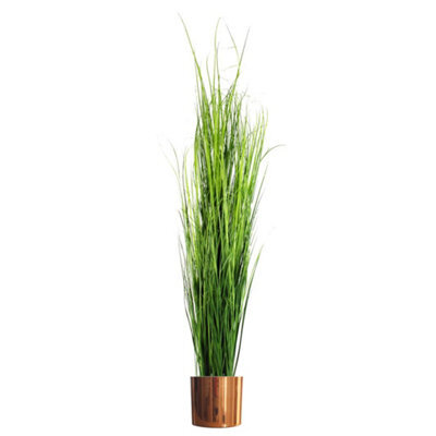Leaf 130Cm Artificial Extra Large Grass Plant With Copper Metal Plater - image 1