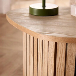 Elegant Madison Ribbed Wood Side Table For Living Room, Bedroom - thumbnail 3