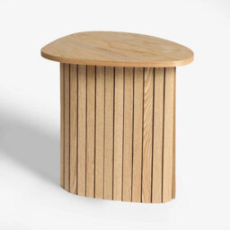 Elegant Madison Ribbed Wood Side Table For Living Room, Bedroom - thumbnail 4