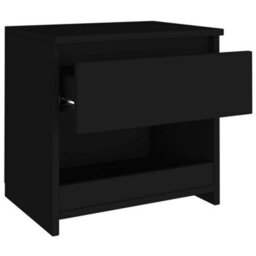 Vidaxl Bedside Cabinet Black 40X30X39 Cm Engineered Wood - thumbnail 6
