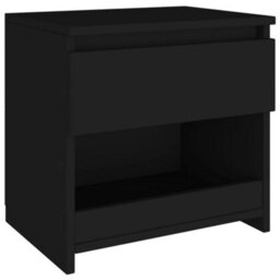 Vidaxl Bedside Cabinet Black 40X30X39 Cm Engineered Wood - thumbnail 2