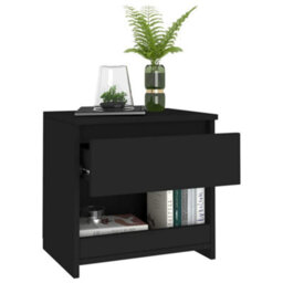 Vidaxl Bedside Cabinet Black 40X30X39 Cm Engineered Wood - thumbnail 3