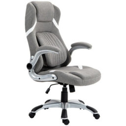 Grey Fabric Office Chair, Height Adjustable With Tilt Feature - thumbnail 1