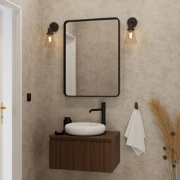 GoodHome Bobwhite Matt Black Wired Bathroom Wall Light - thumbnail 5