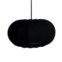 CGC Lighting Cgc Lila Black Oval Stretch Ribbed Cotton Fabric Lampshade - thumbnail 7