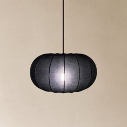 CGC Lighting Cgc Lila Black Oval Stretch Ribbed Cotton Fabric Lampshade - thumbnail 6