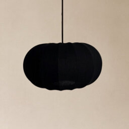 CGC Lighting Cgc Lila Black Oval Stretch Ribbed Cotton Fabric Lampshade - thumbnail 1