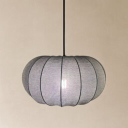 CGC Lighting Cgc Lila Black Oval Stretch Ribbed Cotton Fabric Lampshade - thumbnail 5