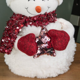 Samuel Alexander 50Cm Large Soft Fabric Sitting Snow Girl Christmas Decoration - thumbnail 7