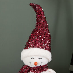 Samuel Alexander 50Cm Large Soft Fabric Sitting Snow Girl Christmas Decoration - thumbnail 5