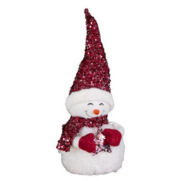 Samuel Alexander 50Cm Large Soft Fabric Sitting Snow Girl Christmas Decoration - thumbnail 9
