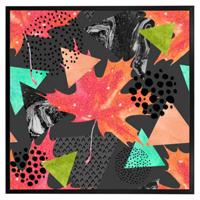 "Andrew Lee Maple Leaf Geometrics (Picutre Frame) / 20X20"" / Oak" - image 1