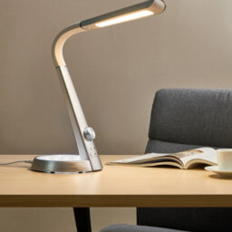 Wyld And Coco Lumina Desk Lamp Silver, 3 Cct Modes, Dimmable Dial, Usb Charging, Adjustable Shade - thumbnail 2