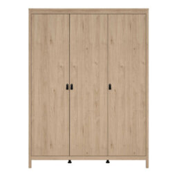 Wyld Haus Wildberry 3-Door Natural Oak Wardrobe Jackson Hickory Finish - thumbnail 3