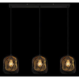 Luminosa Lighting Luminosa Dichti Bar Pendant Ceiling Light Matt Black 3X E27 - thumbnail 5
