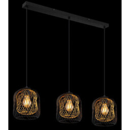 Luminosa Lighting Luminosa Dichti Bar Pendant Ceiling Light Matt Black 3X E27 - thumbnail 4
