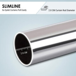 Imperial Rooms Curtain Pole - Metal Extendable Rod Heavy Duty Plain Ball Finish Chrome, (L)1.2-2.1M (Dia)28mm - thumbnail 7