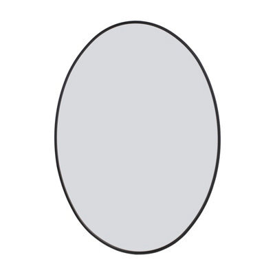 Living And Home Black Oval Aluminum Alloy Bathroom Mirror Hd Float Glass Wall Vanity Mirror 40X60Cm - image 1