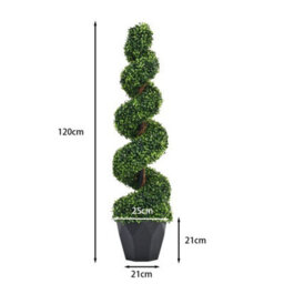 2Pc 4Ft 120Cm Artificial Spiral Boxwood Topiary Trees - thumbnail 2