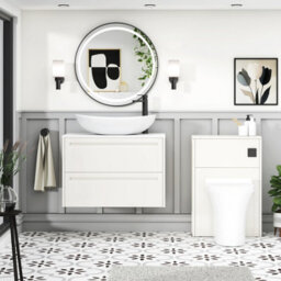 Royal Bathrooms Royal Bathroom Elmore 800mm Classic White Wall Mounted Bathroom Vanity Unit 2 Drawer Plain White Worktop With Cesar Basin - thumbnail 5