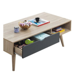 Timber Art Design Alford Scandinavian Low Coffee Table Living Room Sonoma Oak & Grey - thumbnail 2