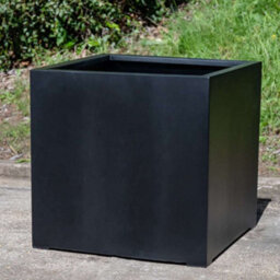 Primrose Large Black Stone Composite Cube Outdoor Garden Planter 78Cm - thumbnail 2