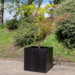 Primrose Large Black Stone Composite Cube Outdoor Garden Planter 78Cm - thumbnail 1