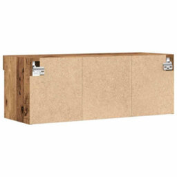 Berkfield Tv Wall Cabinet With Led Lights Old Wood 80X30X30 Cm - thumbnail 9