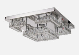 Led Ceiling Light Crystal Flush Mount Silver 55 Cm Cool White - thumbnail 1