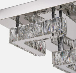 Led Ceiling Light Crystal Flush Mount Silver 55 Cm Cool White - thumbnail 4
