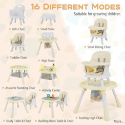 Gainoom 16-In-1 Beige Convertible Baby High Chair Multifunctional Kids Chair - thumbnail 4