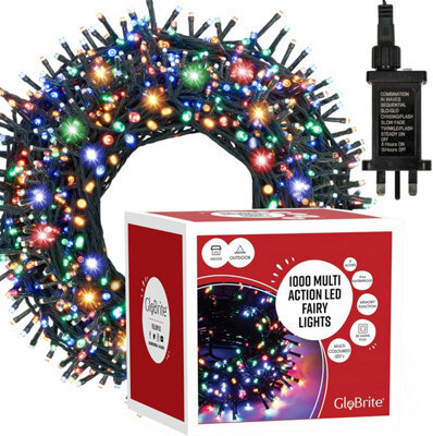 Globrite 100M 1000 Led Fairy Lights Multi Colour White Plug In Indoor Outdoor String Lights With 8 Modes - image 1