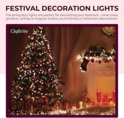 Globrite 100M 1000 Led Fairy Lights Multi Colour White Plug In Indoor Outdoor String Lights With 8 Modes - thumbnail 2