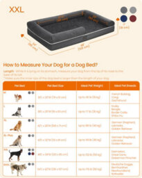 LEDREM Orthopedic Dog Bed, Dog Sofa With Sides, Removable Washable Cover, 120 X 85 X 18 Cm, Non-Slip Bottom, Dark Grey - thumbnail 5