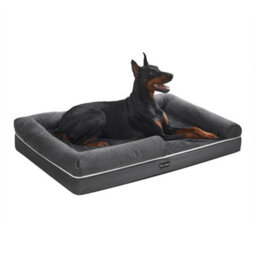 LEDREM Orthopedic Dog Bed, Dog Sofa With Sides, Removable Washable Cover, 120 X 85 X 18 Cm, Non-Slip Bottom, Dark Grey - thumbnail 2